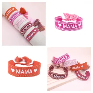 Wholesale Polyester Cord Weaving Mother's Day Bracelet Wrist Strap