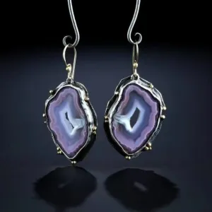 Wholesale Popular Vintage Imitation Amethyst Agate Pendant Earrings