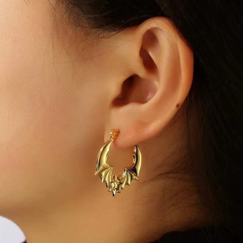 Wholesale Punk Bat Alloy Earrings