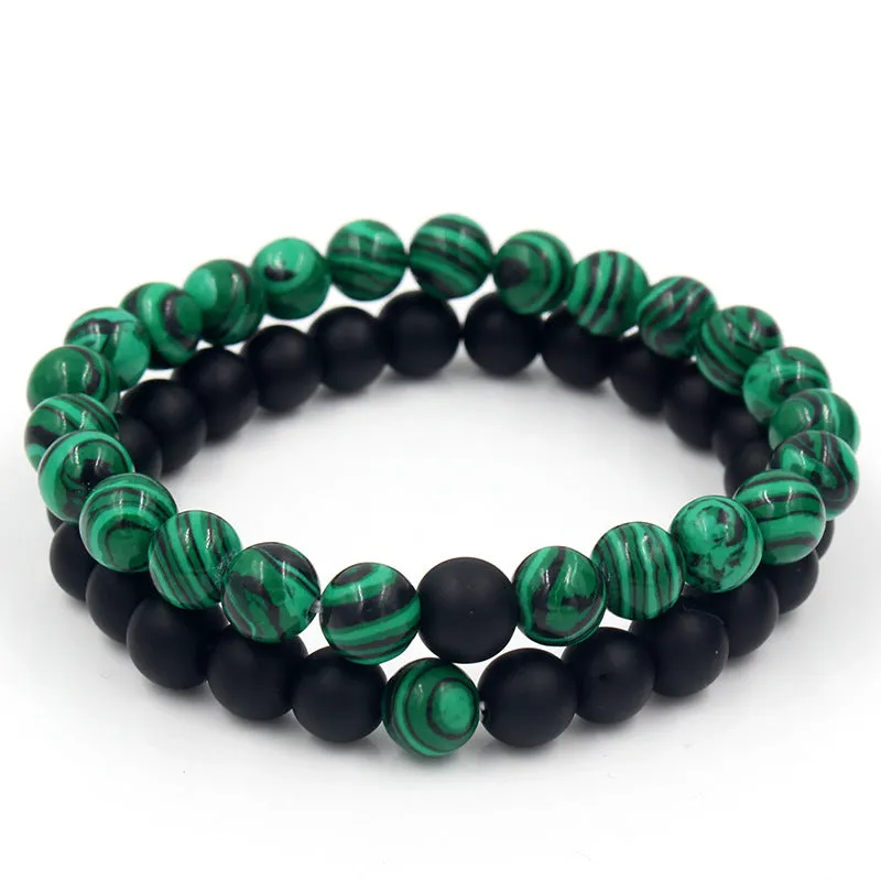 Wholesale Punk Bracelet Micro-set Zircon Diamond Ball Skull Set Bracelet Men's Bead Bracelet
