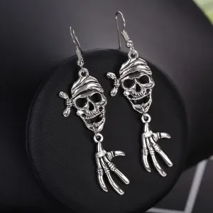 Wholesale Punk Skull Retro Rock Alloy Earrings