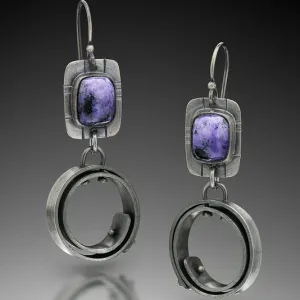 Wholesale Purple Gemstone Alloy Earrings