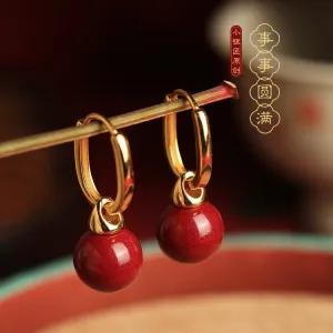 Wholesale Purple gold sand earrings new Chinese retro earrings Mother's Day