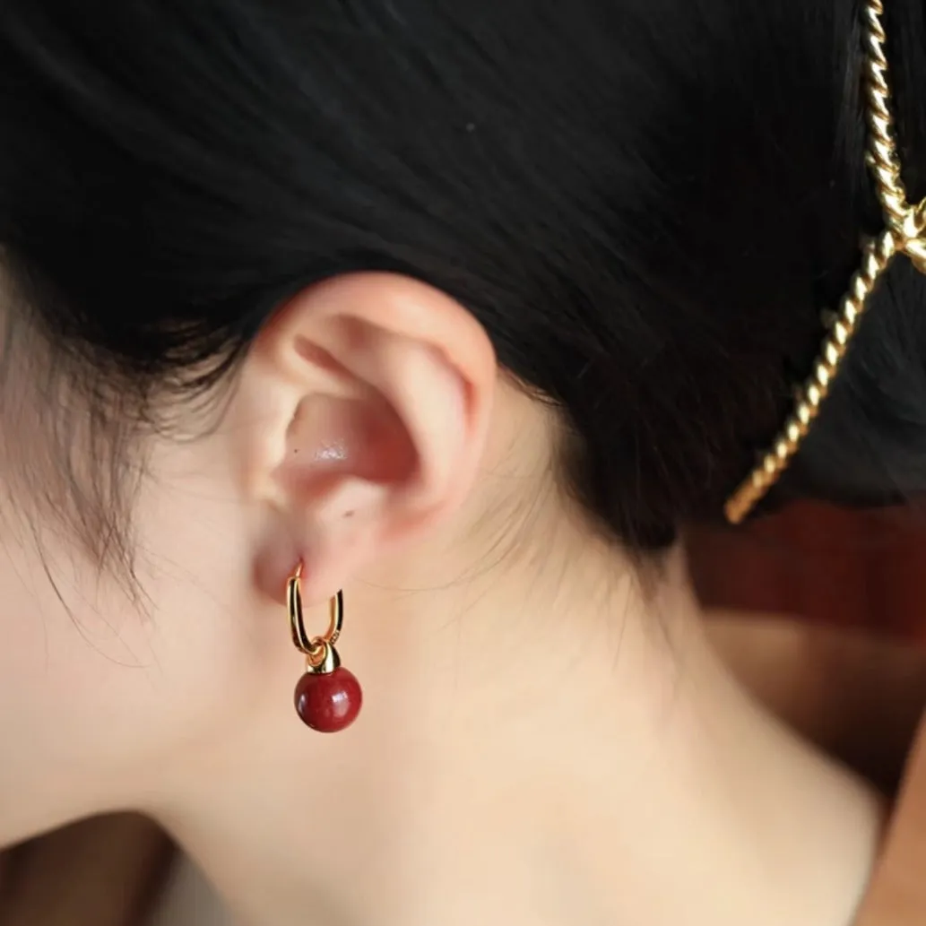 Wholesale Purple gold sand earrings new Chinese retro earrings Mother's Day
