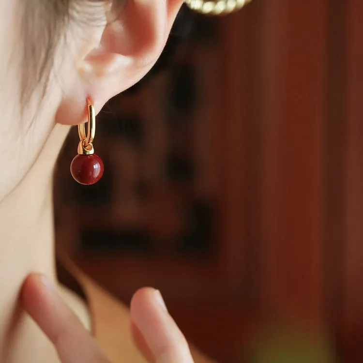 Wholesale Purple gold sand earrings new Chinese retro earrings Mother's Day