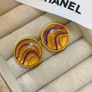 Wholesale Quicksand Color-blocked Vintage 925 Silver Needle Earrings