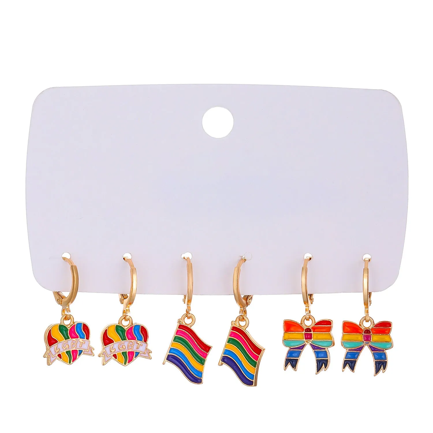 Wholesale Rainbow Alloy Earring Set