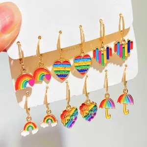 Wholesale Rainbow Alloy Earring Set