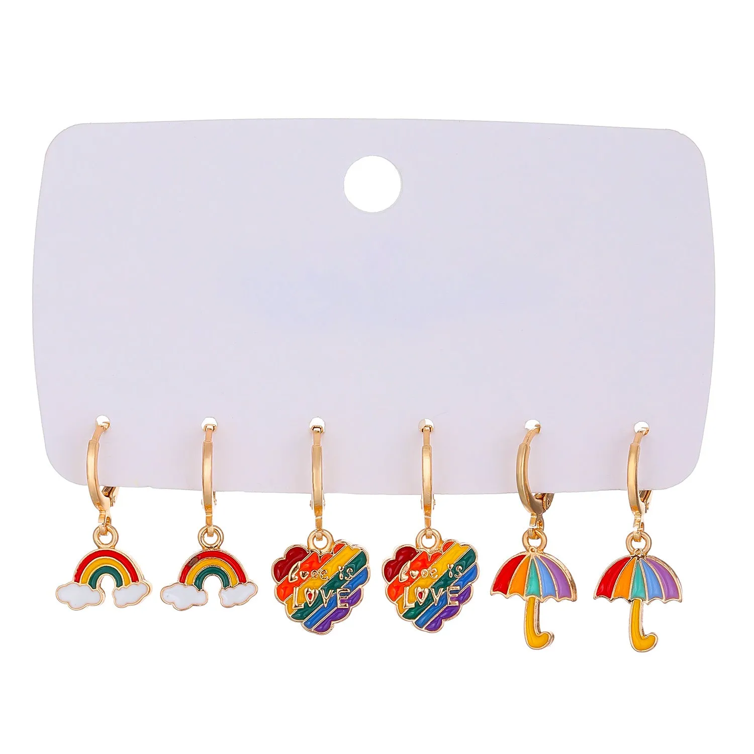 Wholesale Rainbow Alloy Earring Set