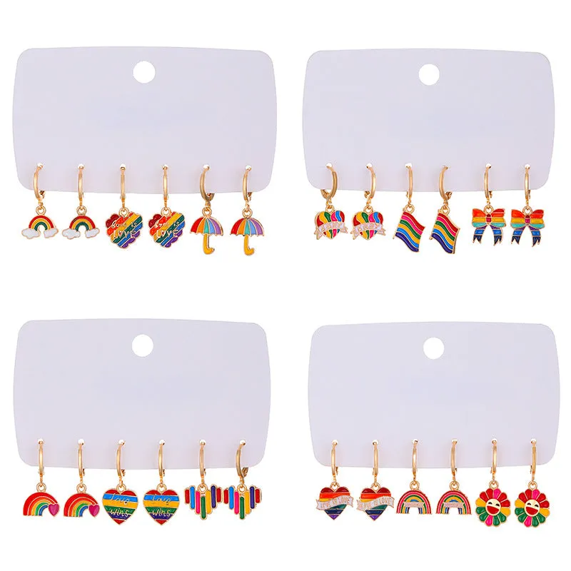 Wholesale Rainbow Alloy Earring Set