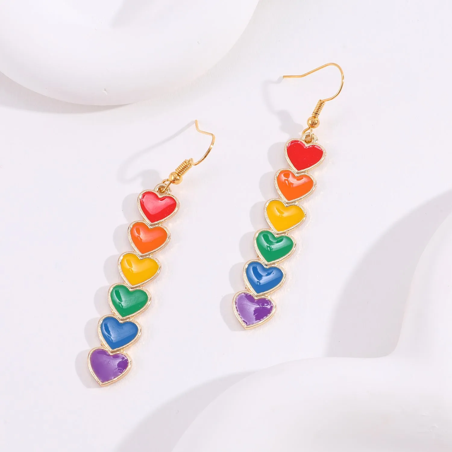 Wholesale Rainbow Alloy Love Peace Symbol Butterfly Wing Earrings