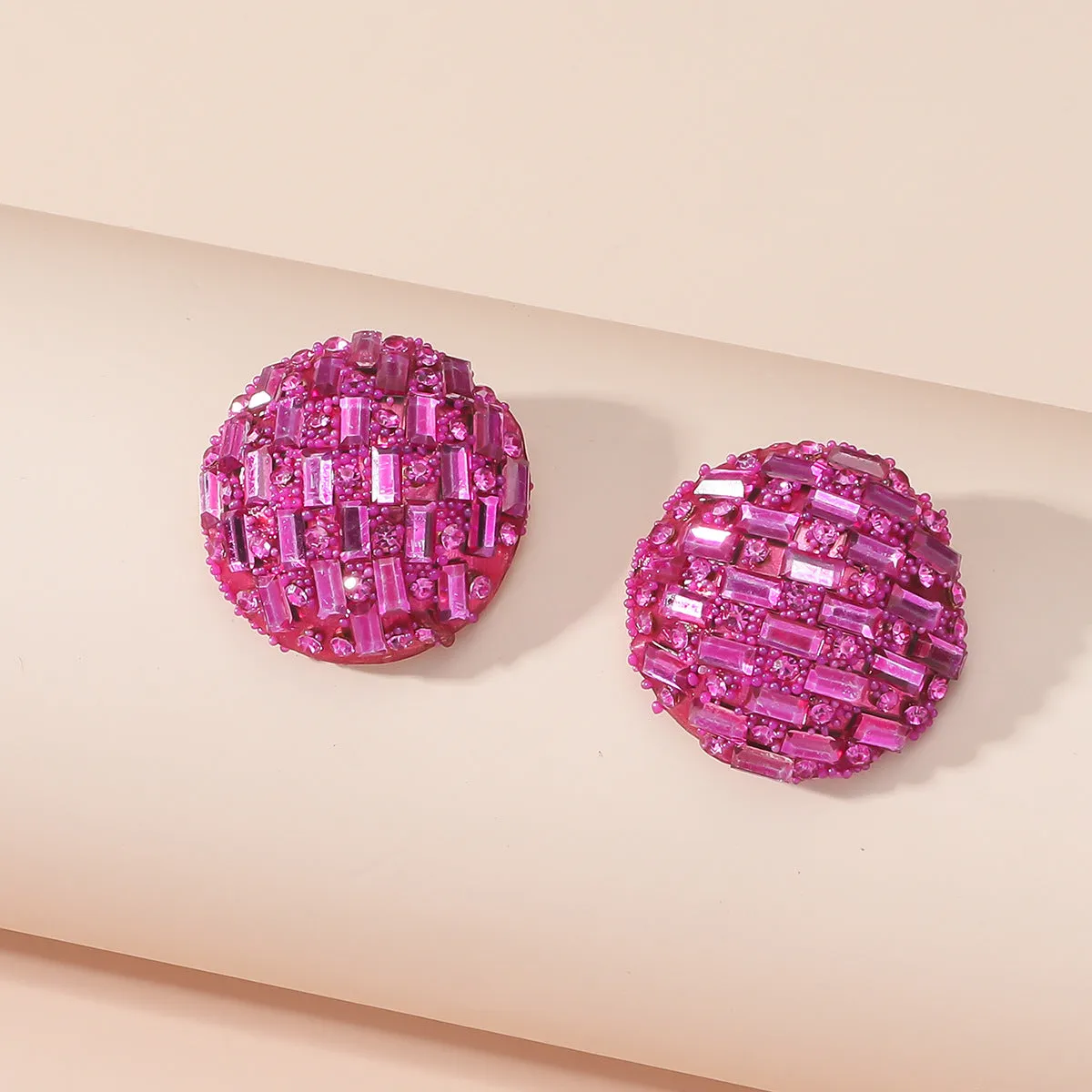 Wholesale Rainbow Colored with Diamonds Blingbling Alloy Earrings