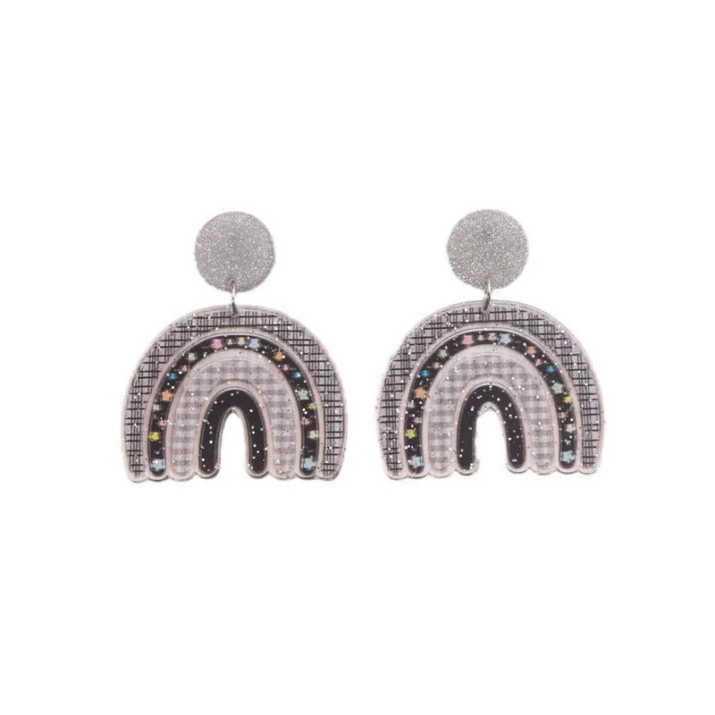Wholesale Rainbow Fragmented Acrylic Earrings