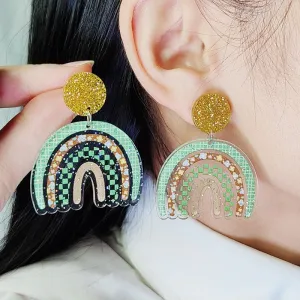 Wholesale Rainbow Fragmented Acrylic Earrings