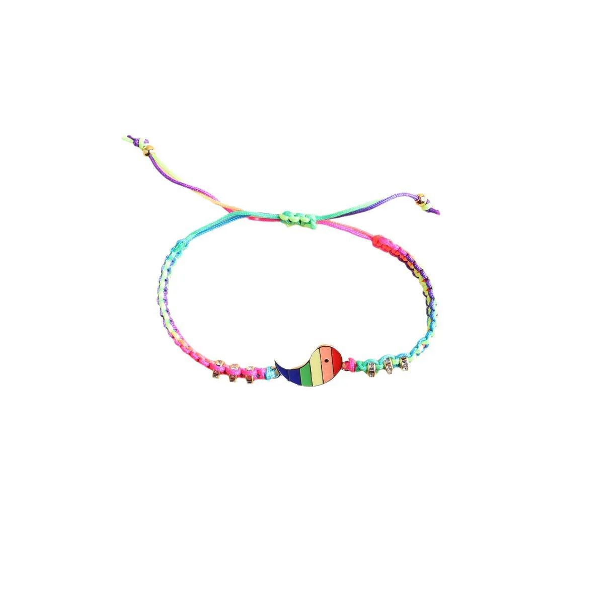 Wholesale Rainbow Hand-woven Friendship Couple Bracelet