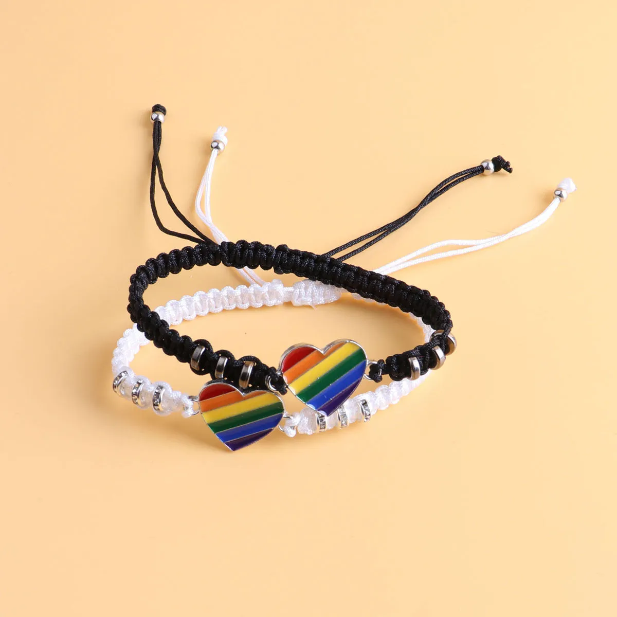 Wholesale Rainbow Hand-woven Friendship Couple Bracelet