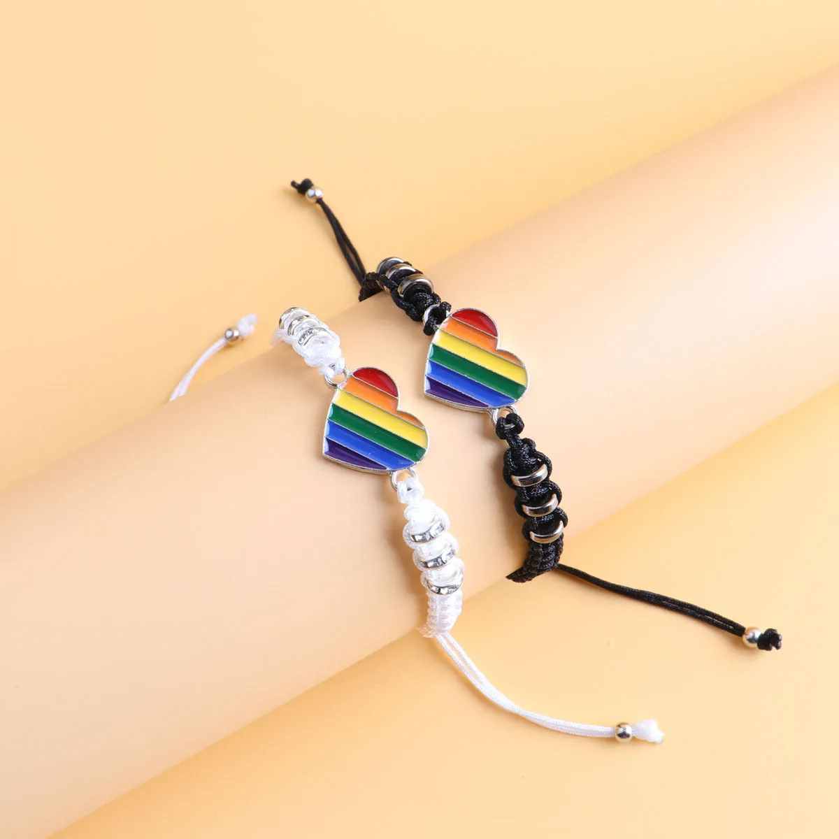 Wholesale Rainbow Hand-woven Friendship Couple Bracelet
