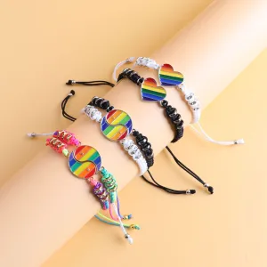 Wholesale Rainbow Hand-woven Friendship Couple Bracelet
