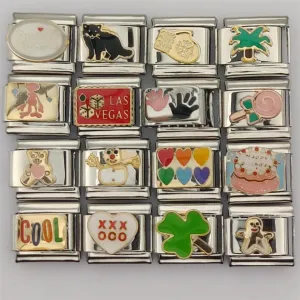 Wholesale Random 10PCS Italian Charm Bracelet Metal Module Bracelet Bracelet Single Accessory Charms