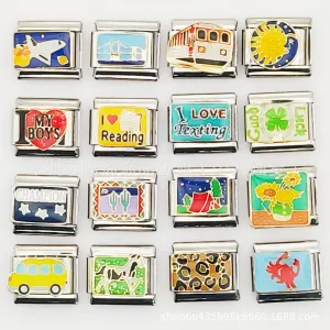 Wholesale Random 10PCS Italian Charm Bracelet Metal Module Bracelet Bracelet Single Accessory Charms