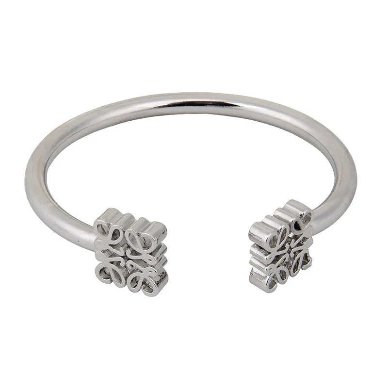 Wholesale  Real Gold Electroplating Square Hollow Pattern Open-ended Bracelet