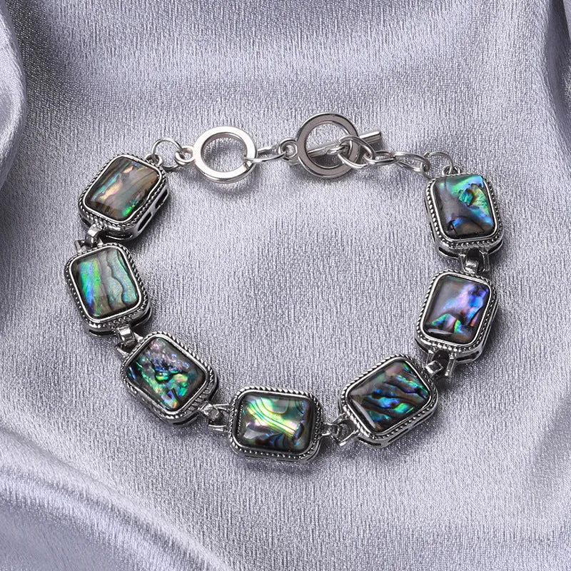 Wholesale Rectangular Natural Abalone Shell Bracelet