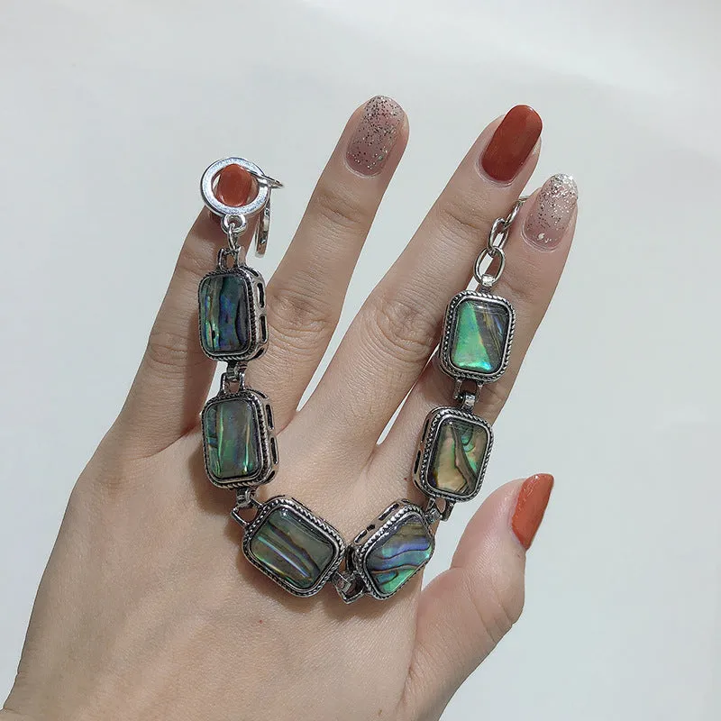 Wholesale Rectangular Natural Abalone Shell Bracelet