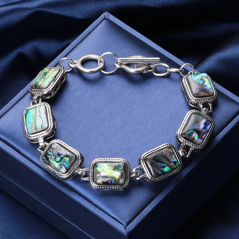 Wholesale Rectangular Natural Abalone Shell Bracelet