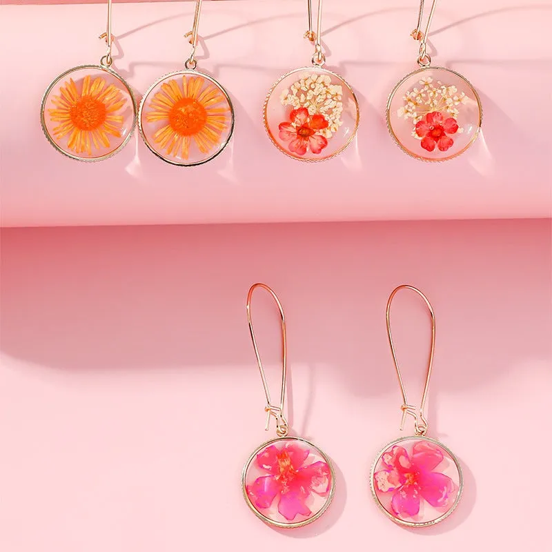 Wholesale Resin Dripping Retro Creative Round Color Earrings
