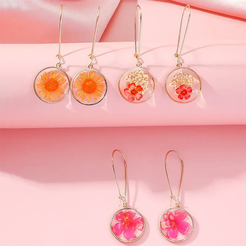 Wholesale Resin Dripping Retro Creative Round Color Earrings