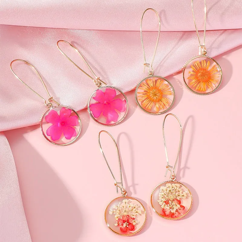 Wholesale Resin Dripping Retro Creative Round Color Earrings