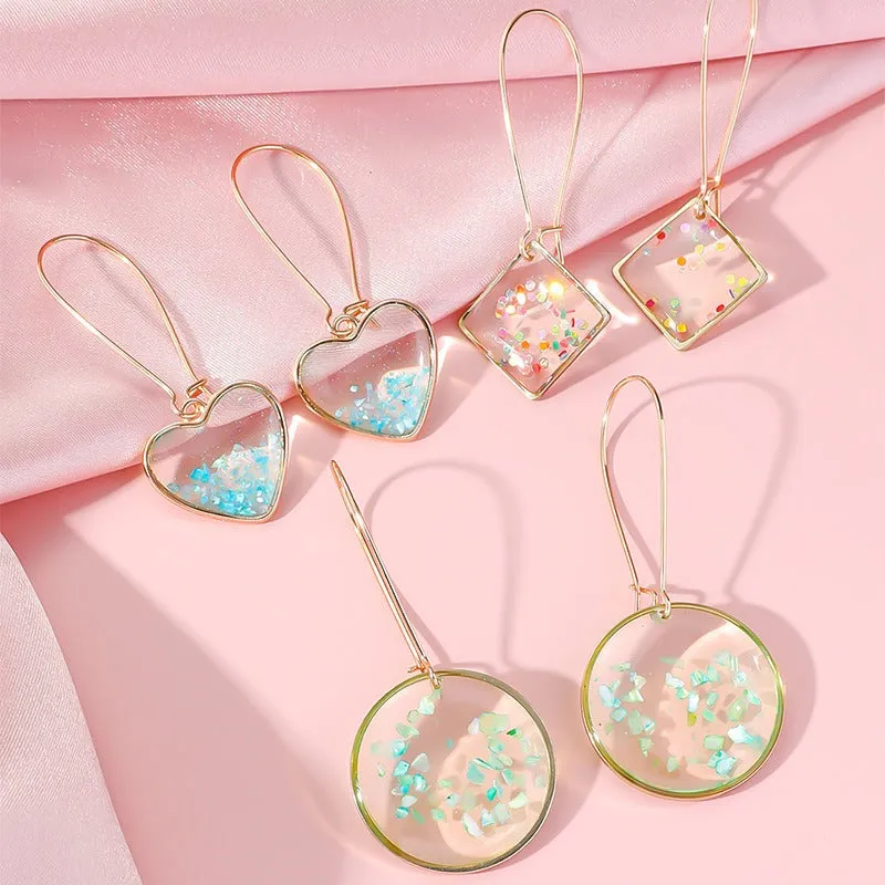 Wholesale Resin Dripping Retro Natural Dried Flower Earrings