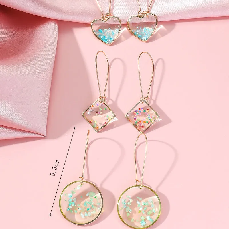 Wholesale Resin Dripping Retro Natural Dried Flower Earrings