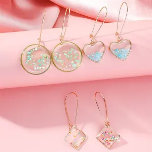 Wholesale Resin Dripping Retro Natural Dried Flower Earrings