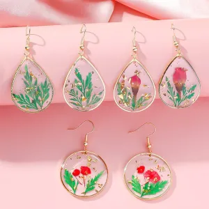 Wholesale Resin Epoxy Flower Earrings