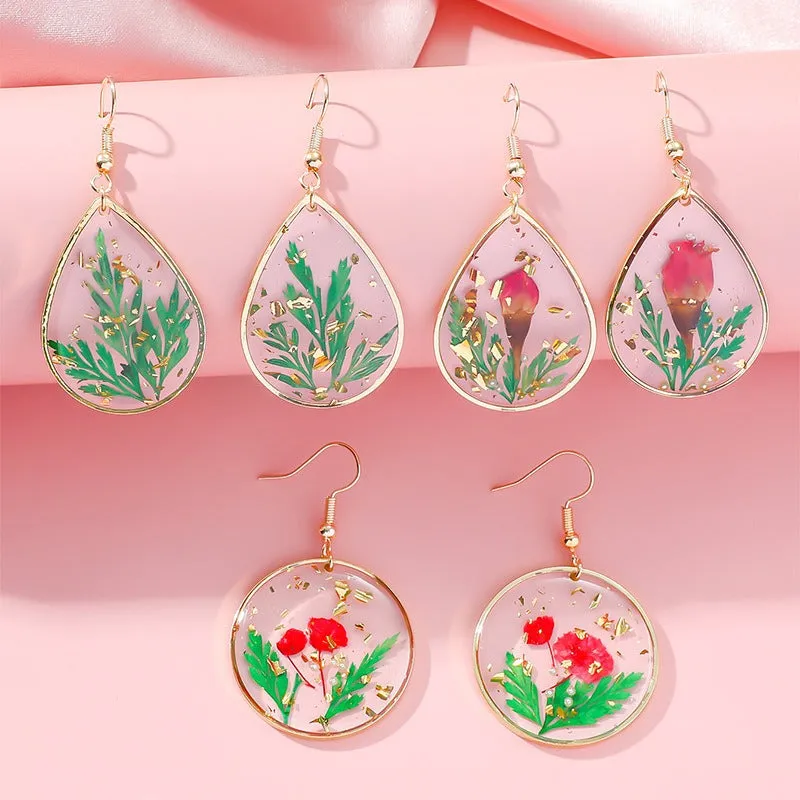Wholesale Resin Epoxy Flower Earrings