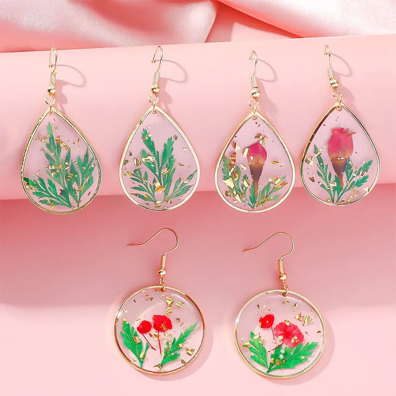 Wholesale Resin Epoxy Flower Earrings