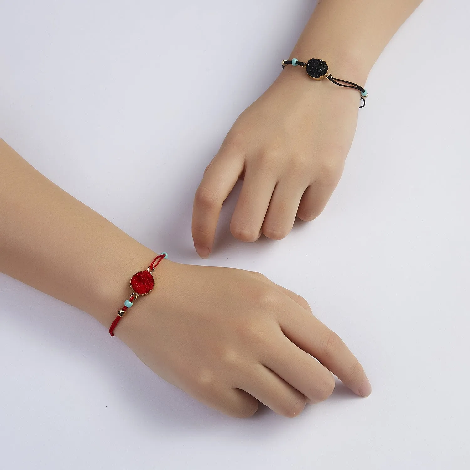 Wholesale Resin Imitation Natural Stone Handwoven Paper Card Bracelet