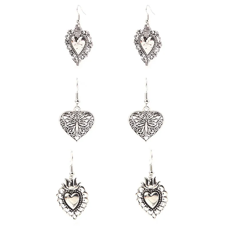 Wholesale Retro Ethnic Style Love Earrings Set