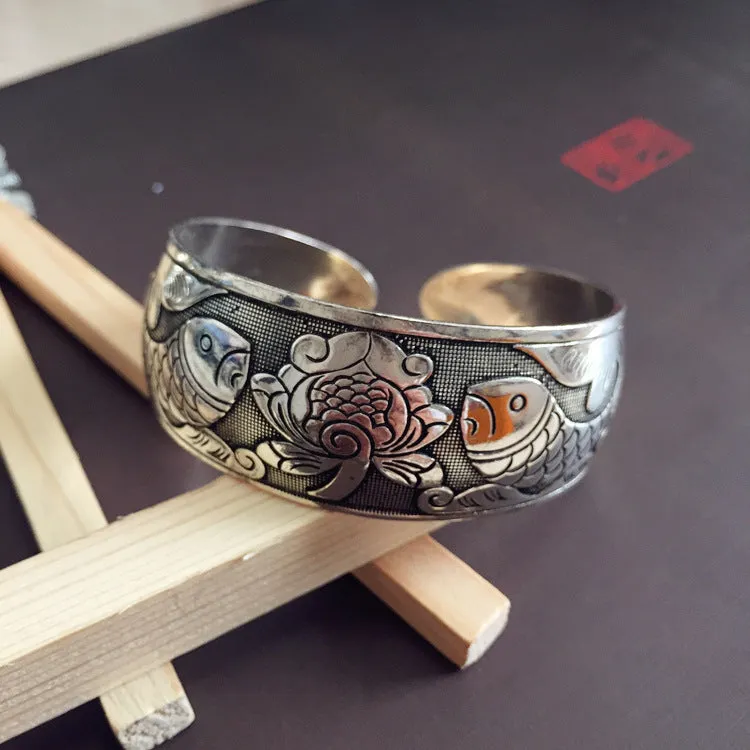 Wholesale Retro Ethnic Style Silver Bracelet