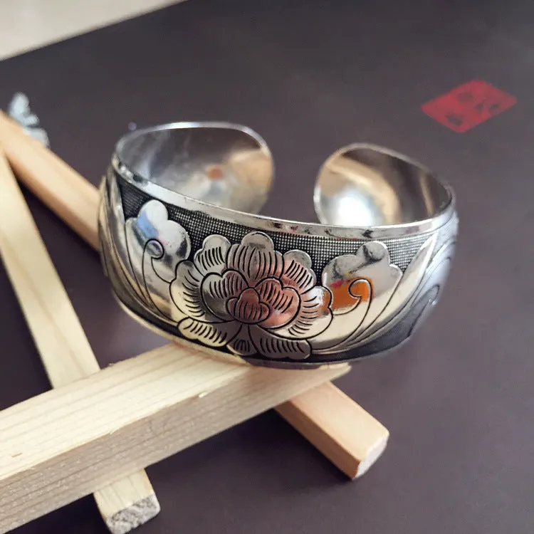 Wholesale Retro Ethnic Style Silver Bracelet
