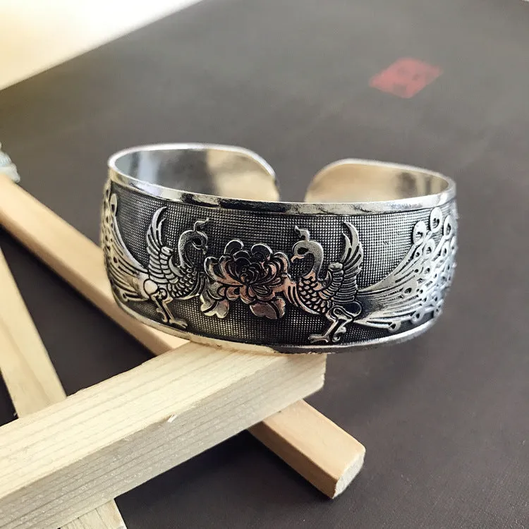 Wholesale Retro Ethnic Style Silver Bracelet