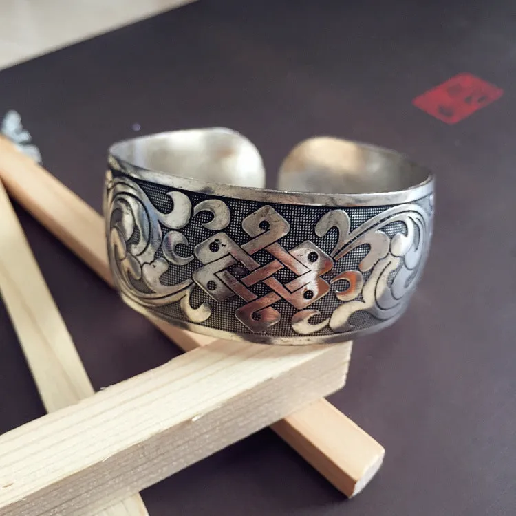Wholesale Retro Ethnic Style Silver Bracelet