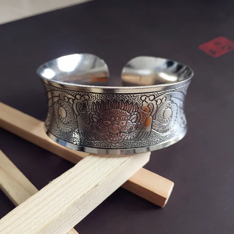 Wholesale Retro Ethnic Style Silver Bracelet