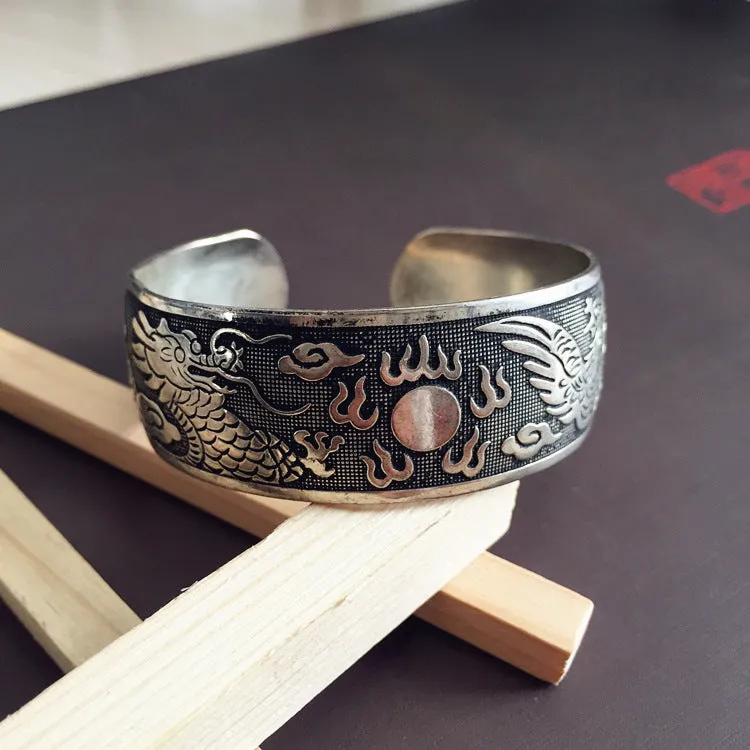 Wholesale Retro Ethnic Style Silver Bracelet