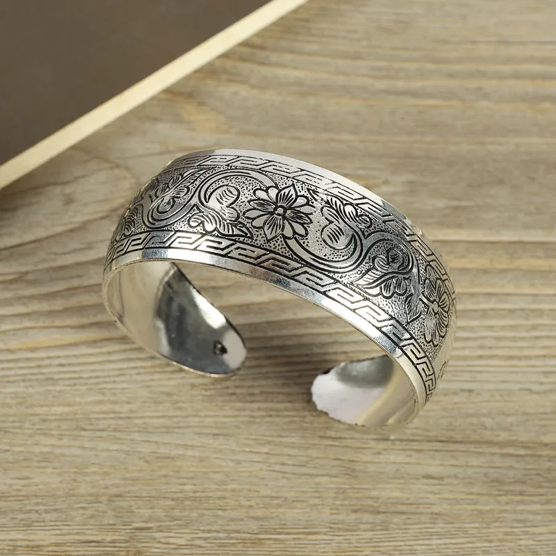 Wholesale Retro Ethnic Style Silver Bracelet