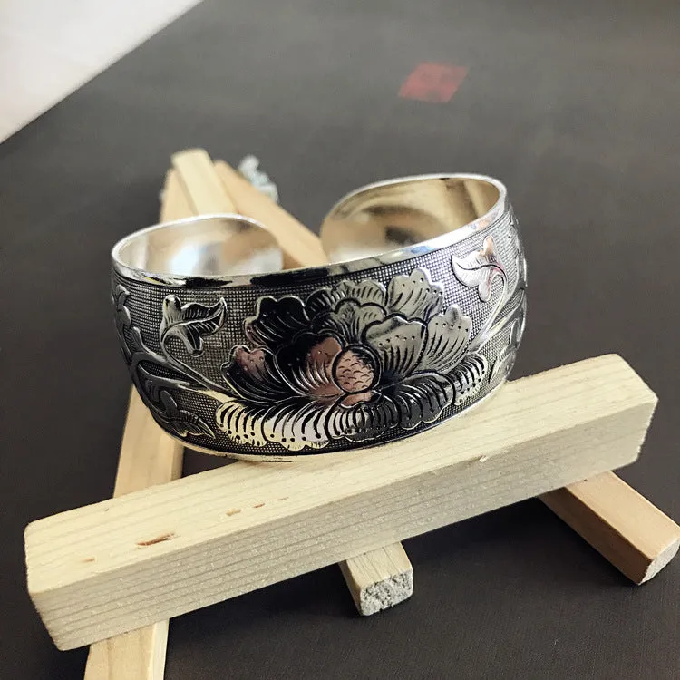 Wholesale Retro Ethnic Style Silver Bracelet