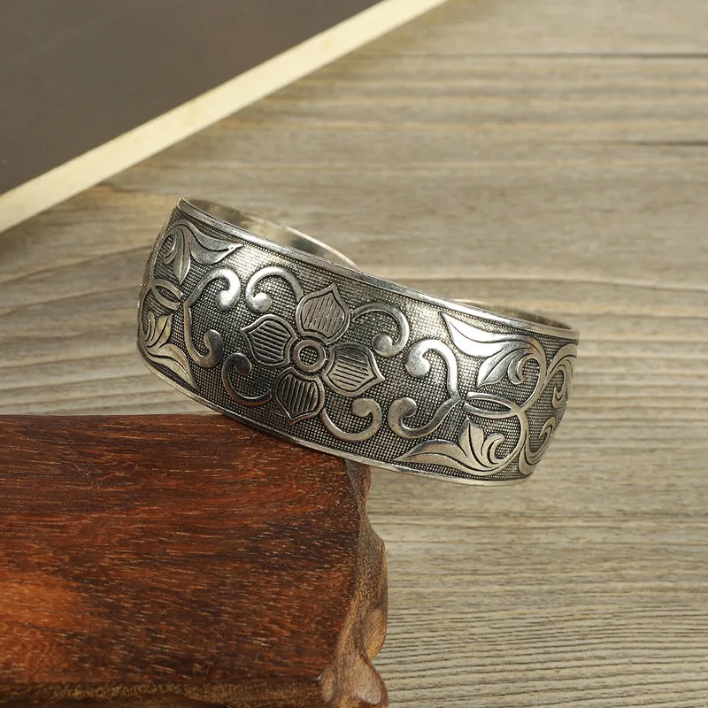 Wholesale Retro Ethnic Style Silver Bracelet