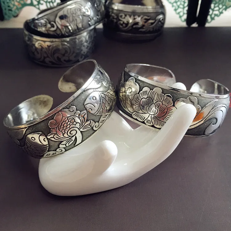 Wholesale Retro Ethnic Style Silver Bracelet