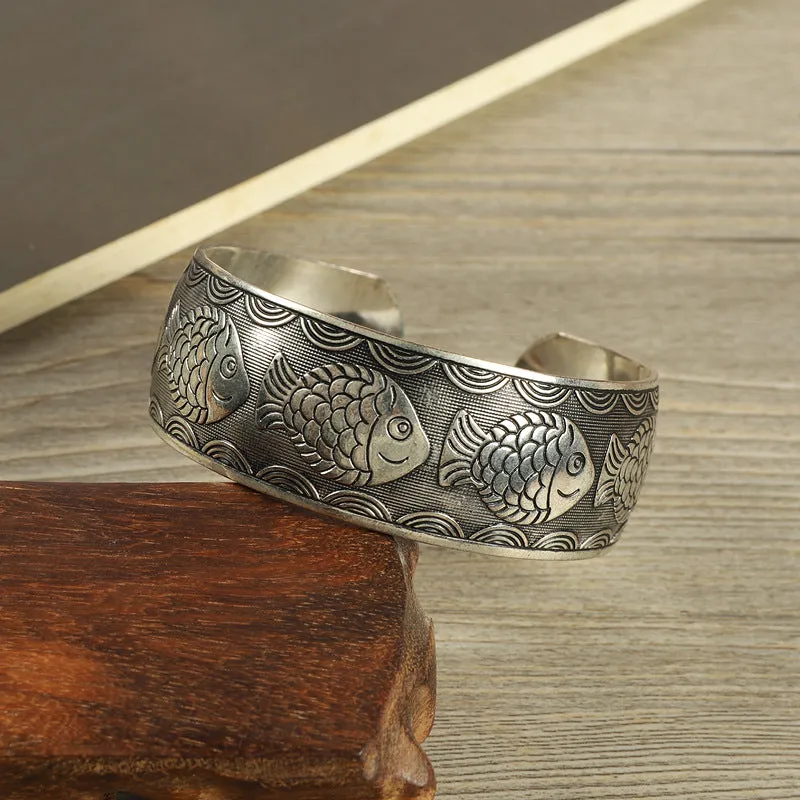 Wholesale Retro Ethnic Style Silver Bracelet